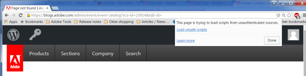 Enable Mixed content in Google Chrome